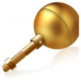NQ Flag Pole Ball Topper 1/2"-13UNC (Gold)