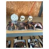 Halloween Skull Candles & Light-Up Pumpkin