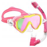 Seago Kids Snorkel Set: Dry Top Mask 180