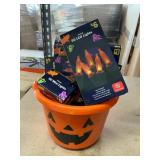 Halloween mini lights, 10 pk Gel Clings in bucket