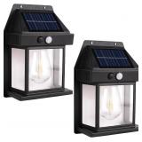Solar Wall Lights Outdoor 2-Pack, Dusk-to-Dawn