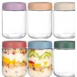 Artcochan Oats Jars 16oz 6-Pack with Lids