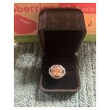 Ladies Size 6 Alloy Pink Gemstone Ring