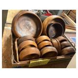 Lot of Assorted Sizes Wooden Bowls
