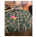 American Eagle M Plaid Hooded Flannel Shirt