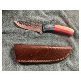 Damascus File Knife with Sheath