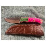 Damascus File Knife with Sheath