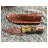 Damascus Knife with Sheath