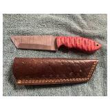 Damascus File Knife with Sheath