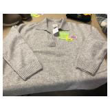 Lg H+M V Neck Knit w/ Collar Sweater