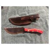 Damascus Hunting Knife with Sheath