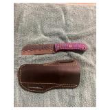 Damascus File Knife with Sheath