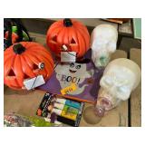 Hair spray, skull & Pumpkin Decor