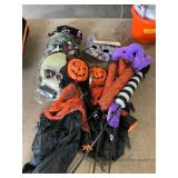 Halloween grab bag masks and Halloween decor