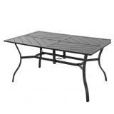 Black Rectangle Iron Outdoor Table 61x37