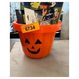 Halloween Bucket W/ Halloween Themed Items