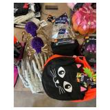 Skeleton hands, treat bags, felt spiders, garland