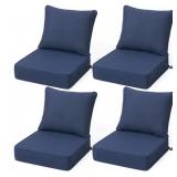 4-Piece Patio Couch Cushion 24x24x5.5 Navy Blue