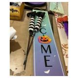 Halloween Welcome Sign, Witch legs