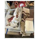 Rug, box of Knick knacks