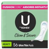 U by Kotex Ultra Thin Pads, 56 ct