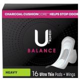 2ct U by Kotex Balance Ultra Thin Pads with Wings