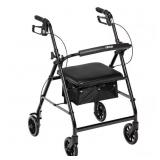 Rollator Walker, 6" Wheels, Fold-Up Back