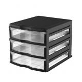 Life Story 3-Drawer Stackable Shelf Black