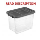 4 ct. Sterilite 30 qt Clear/Gray Box Stackable