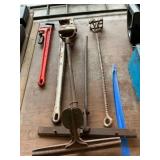 Pipe wrenches,tin benders, brander
