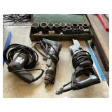 Power drills and saws, 3/4 in socket set