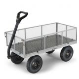 Gorilla Cart 1000-lb Steel Mesh Wagon, Gray