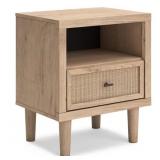 Cielden Brown 1 Drawer 21 in. W Nightstand