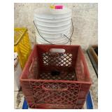 Buckets, milk crate