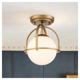 Fragoso 8.66 in. 1-Light Brass Opal Glass