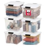 Damaged IRIS USA 32-Gal Rolling Storage Bin (2 Pac