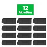 Plastic Stackable Storage Bins, 11x4x4, Black