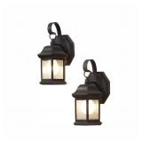 1-Light Bronze Outdoor Wall Lantern (2-Pack)