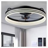 20 in Integrated LED Black Ceiling Fan