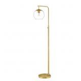 Frazier 59 in. Brass and Glass Floor Lamp
