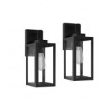 1-Light Outdoor Wall Light, Black, Clear Glass