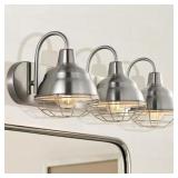 Levi 24.5in 3-Light Nickel Vanity Light