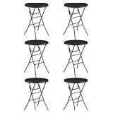 2ct Round Folding Table 32" Bar Height Pack White