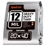 20x40 Tarp, 16 Mil! Waterproof with Grommets