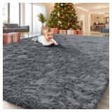 OLANLY 8x10 Washable Large Area Rug, Grey
