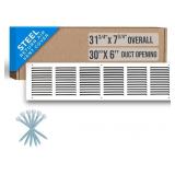 HD Series Steel Return Air Grille 30x6 White