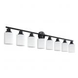 52 in. 8-Light Black Vanity Light