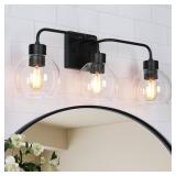 3-Light Matte Black Vanity Light