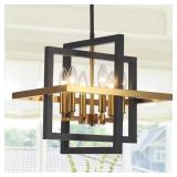 Black & Gold Industrial Geometric Chandelier