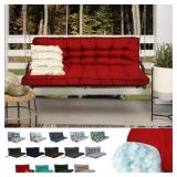 Porch Swing Cushions 55in x 40 "Waterproof Red